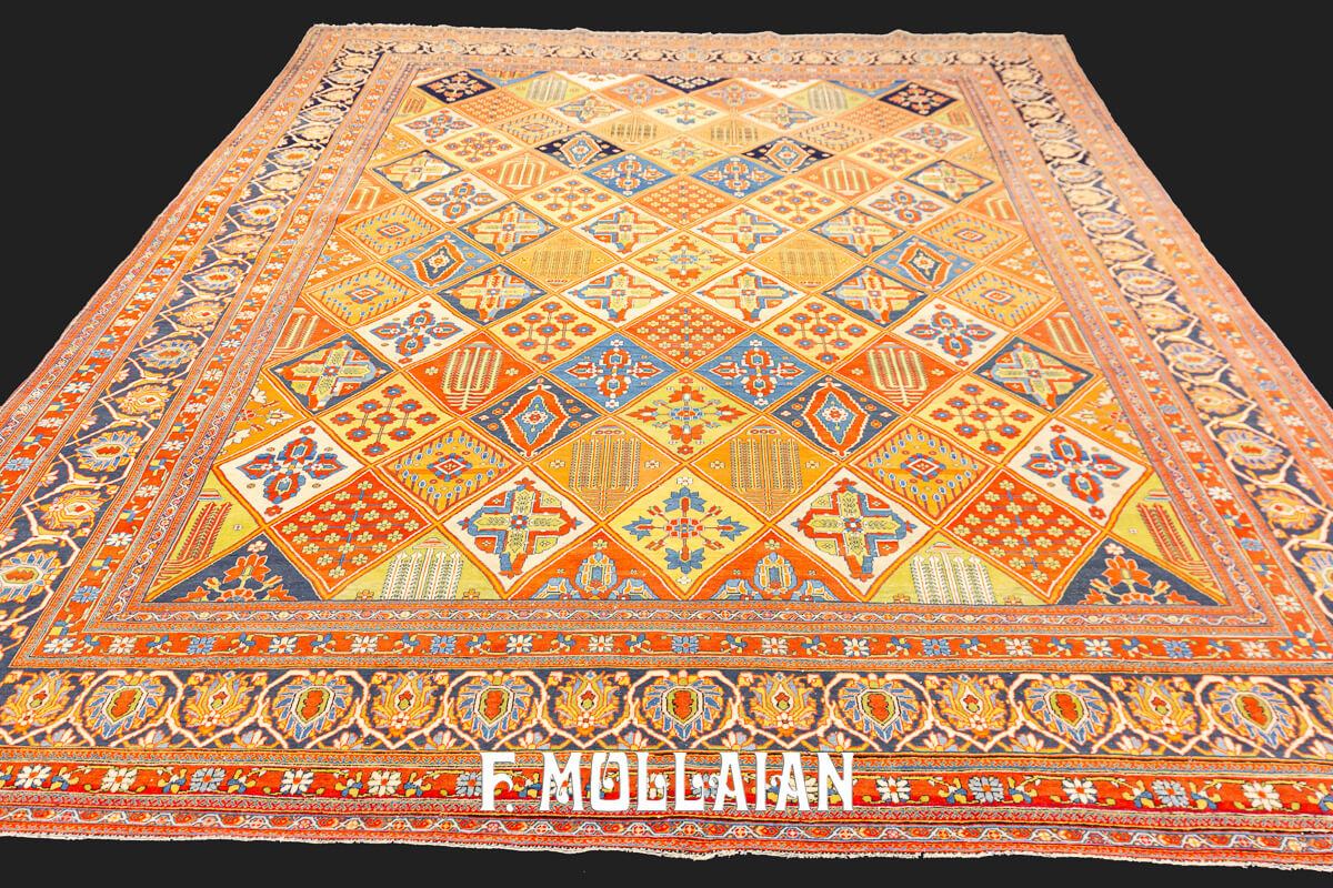 Kashan Mohtasham Rug Highly Unique n°:669436